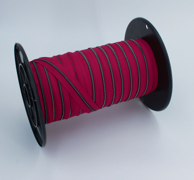 Preview: Endlosreißverschluss metallisiert schmal fuchsia/titan (1m)